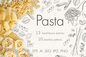 Pasta. Sketches and patterns