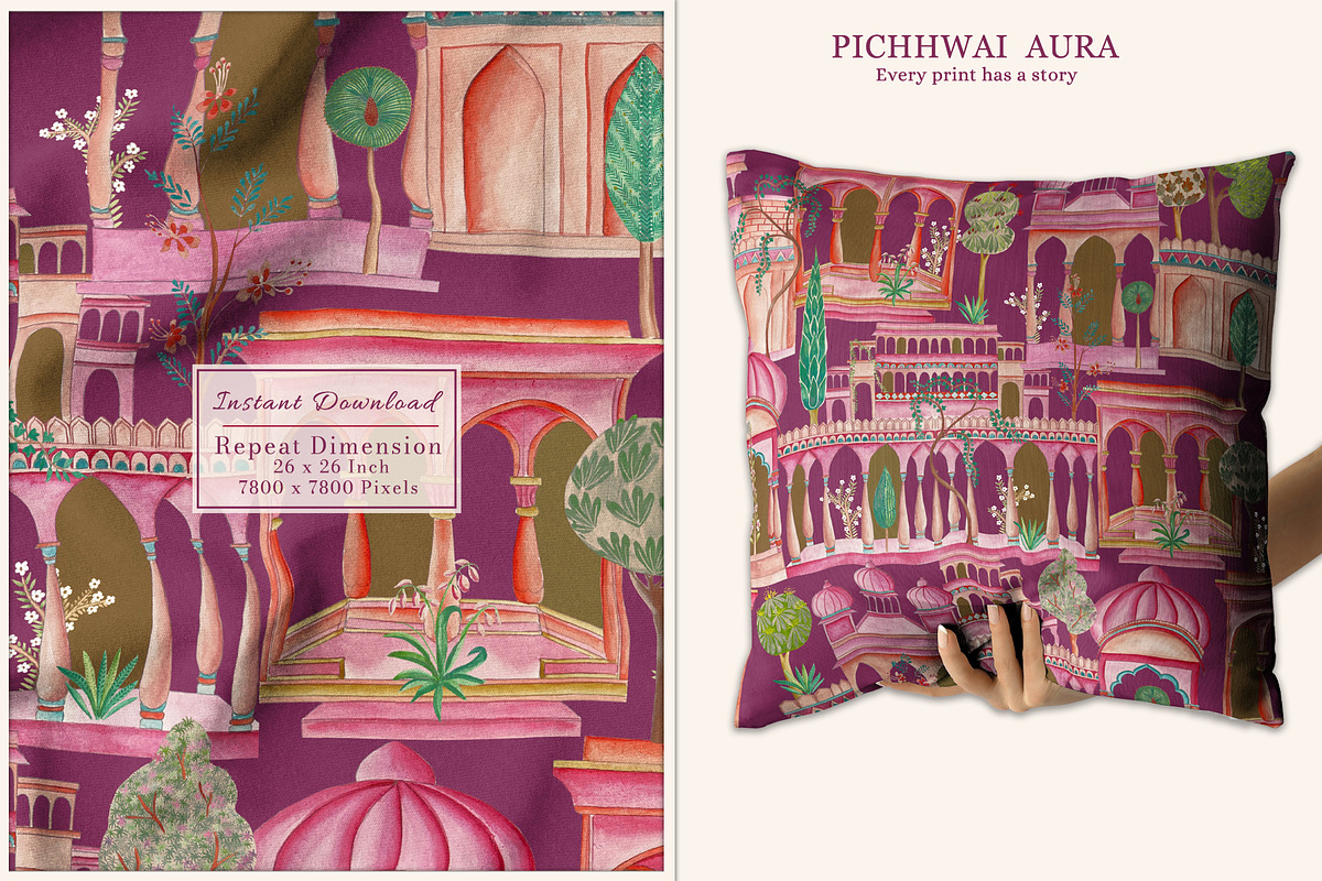 Pichhwai Aura Prints & Pattern, a Pattern Graphic by GND ART STUDIO (Photo 3 of 8)