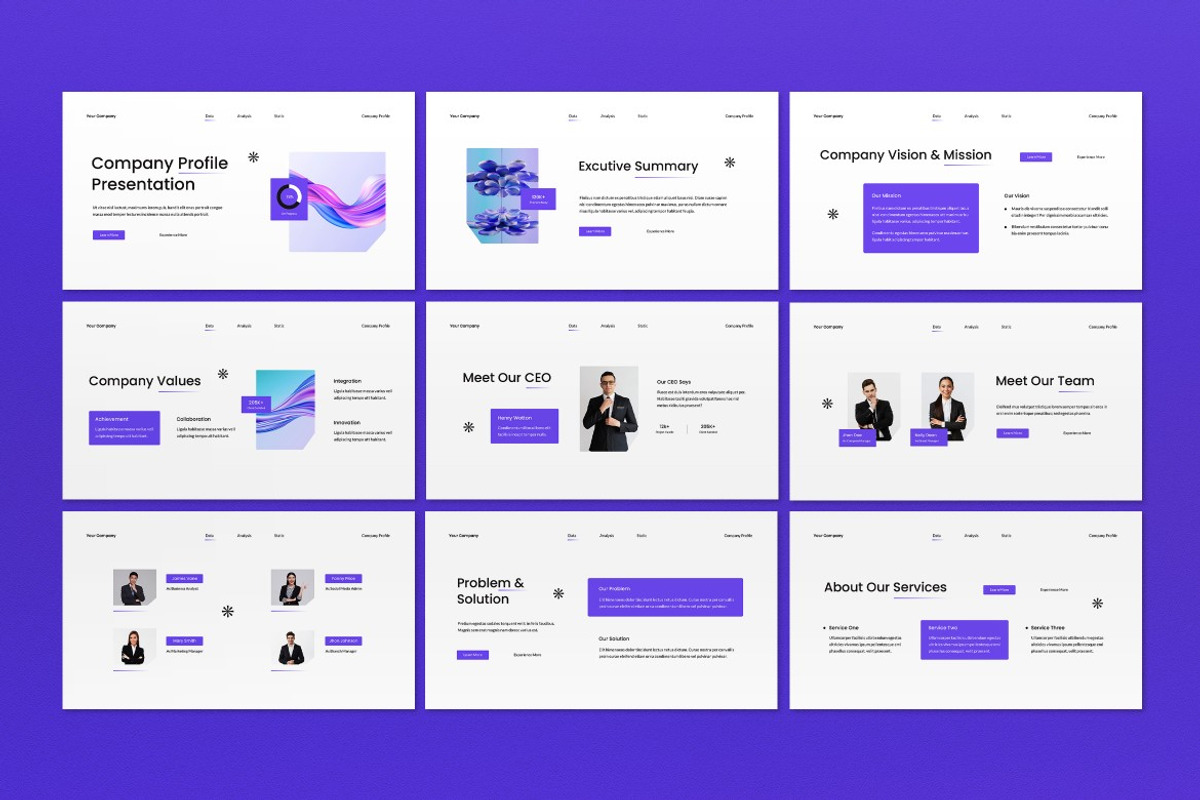 White Company Profile Google Slide, a Presentation Template by graphicook (Photo 2 of 4)