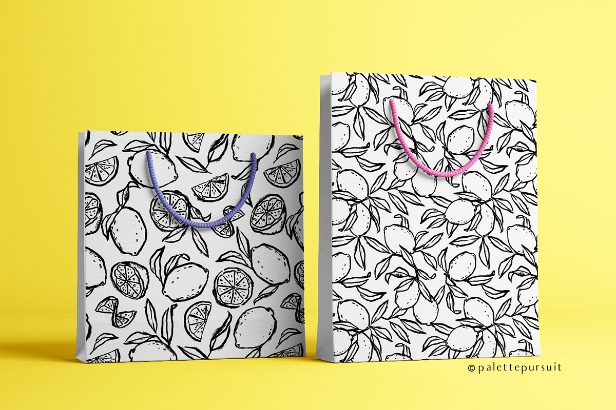 Brushed lemons vector pattern set, a Pattern Graphic by Palette Pursuit (Photo 10 of 12)