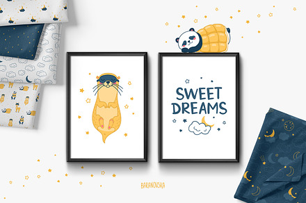 Sleeping animals. Posters & patterns