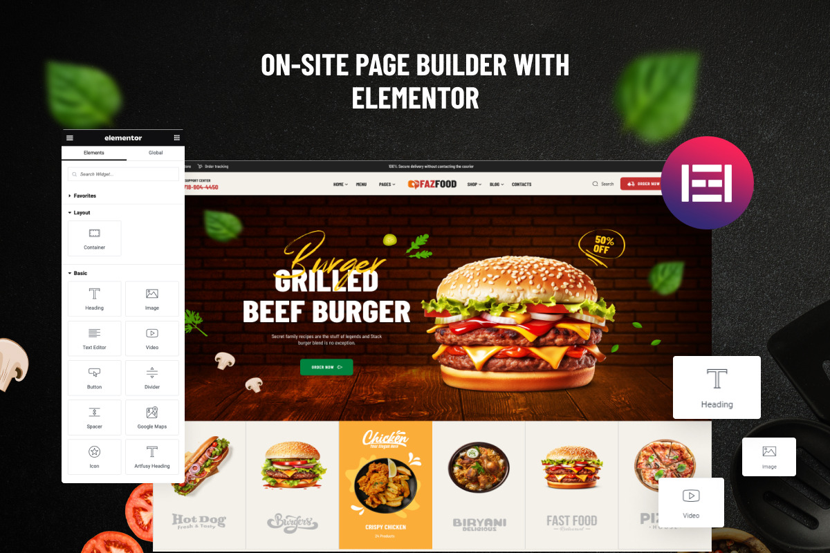 Fazfood - Fast Food Restaurant Theme, a WordPress Template by Opal Wordpress Theme (Photo 3 of 6)