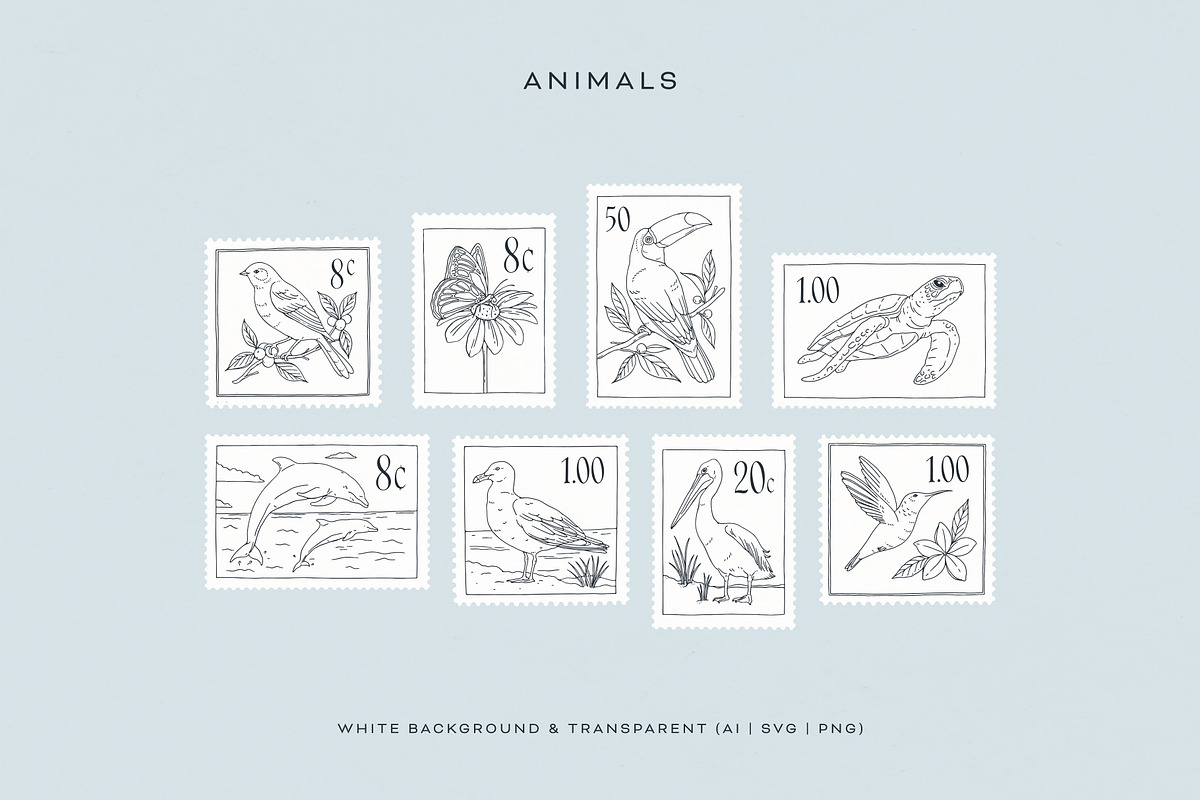 Stamps Illustration Collection, an Object Illustration by rouxsupplyco (Photo 7 of 14)