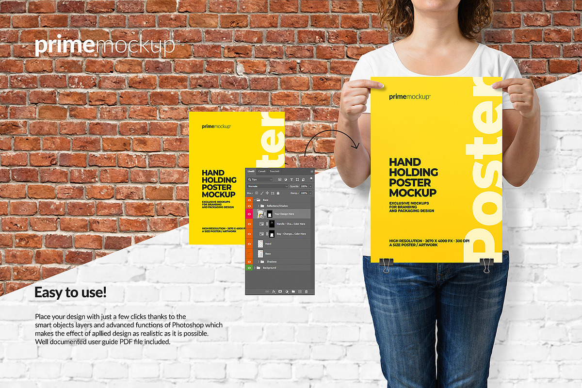 Hand Holding Poster Mockup, a Print Template by PrimeMockup (Photo 2 of 7)