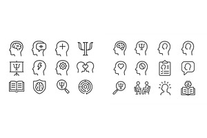 Icons representing mental health, an Education Illustration by ZinetroN