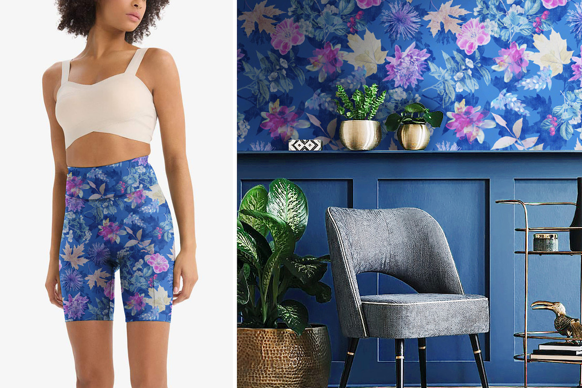 Romantic Blue Botanical Floral Print, a Pattern Graphic by Gullenda (Photo 6 of 6)