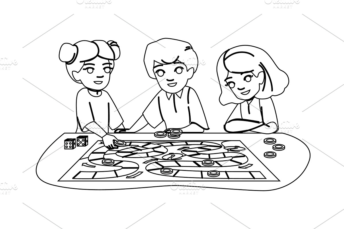 dice kids strategy game vector, a Person Illustration by pikepicture