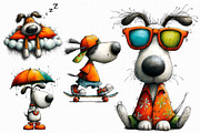 Whimsical Funny Dog Clipart, an Illustration by Libby Wishes (Thumbnail 6 of 7)