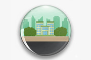 hotel building landscaped vector, a Decorative Illustration by zyxroun shop (Thumbnail 2 of 3)