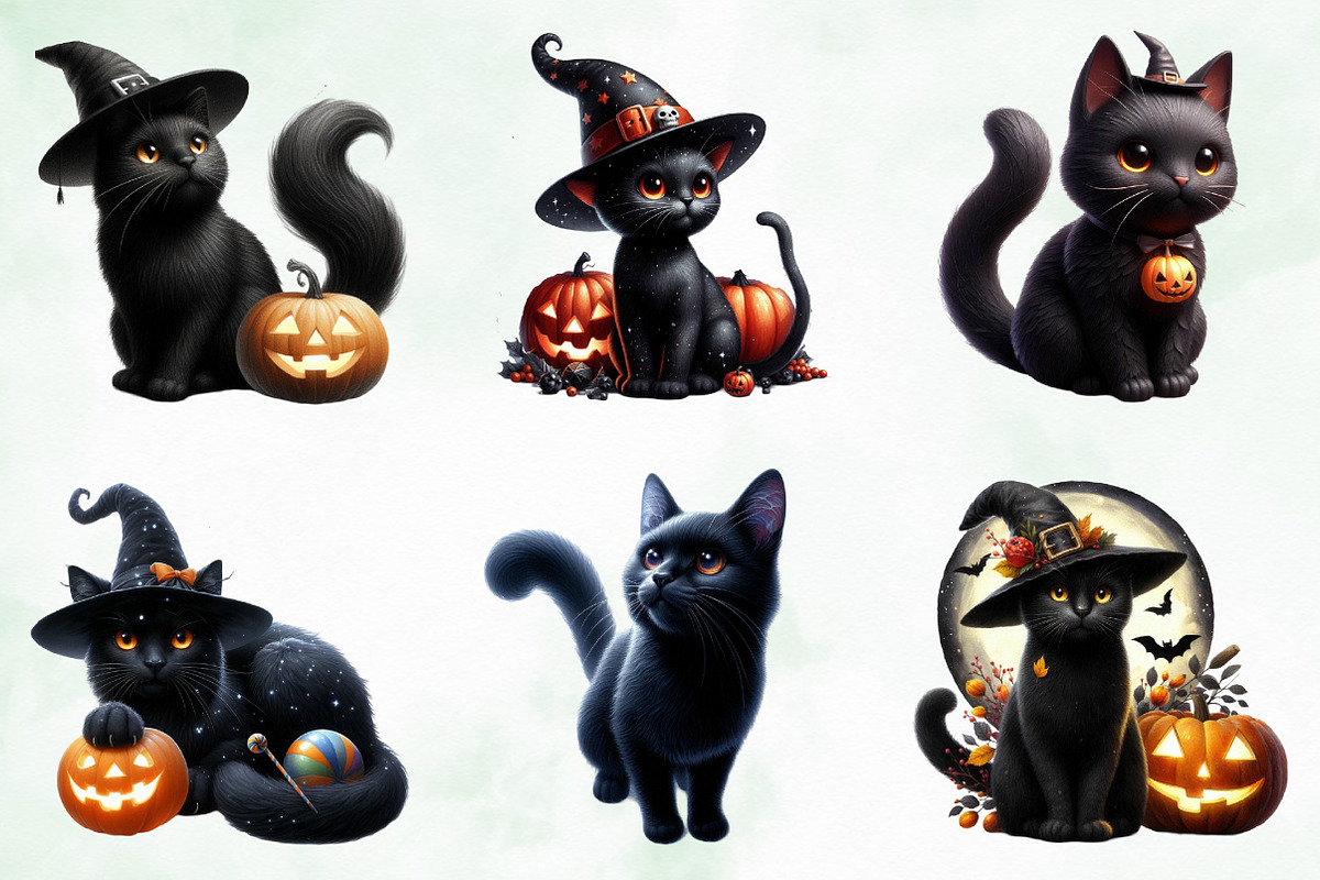 Cat Black Halloween Sublimation, an Illustration by Creative Art (Photo 4 of 5)