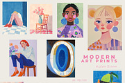 MODERN ART PRINTS GALLERY, a Background Graphic by Lana Elanor (Thumbnail 10 of 12)