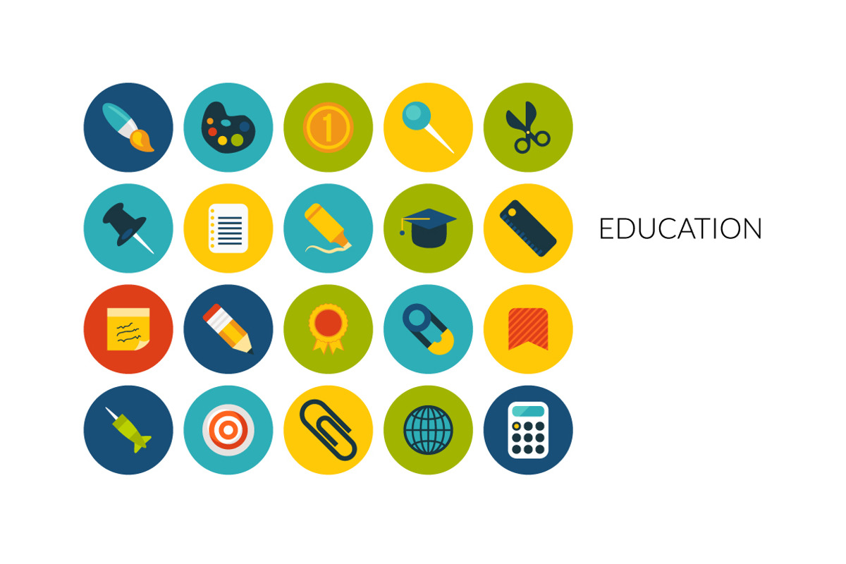 Flat icons set - Education, an Icon by sidmaydesign