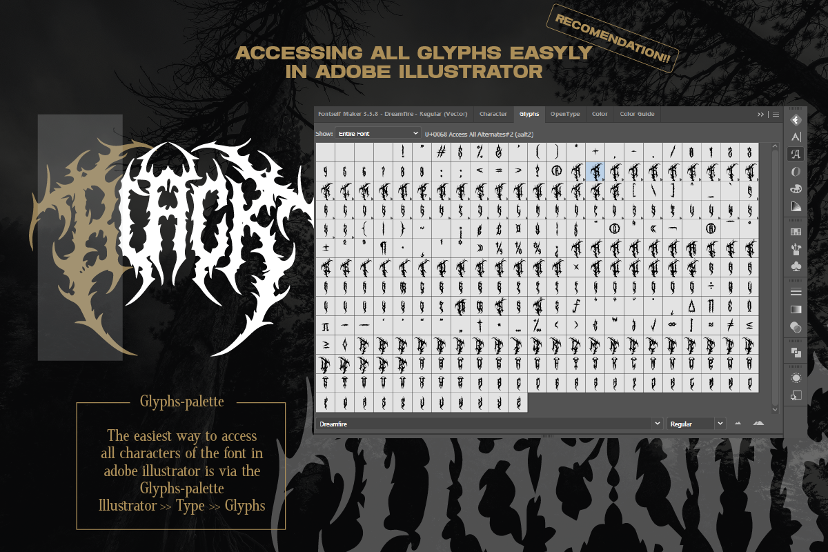 Dreamfire Death Metal Font, a Blackletter Font by Ronny Studio (Photo 9 of 11)