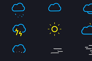 Weather Line Icons | Motion Graphics, a Graphic by FlashFXbox