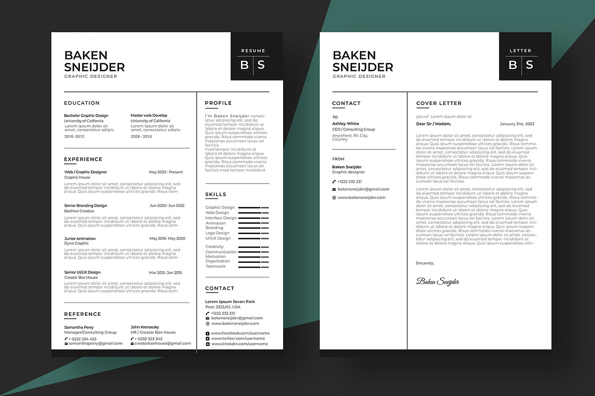 Resume/ cover letter professional, a Resume Template by kamalrawat_gd (Photo 3 of 3)