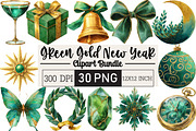 Emerald Nights Green Gold New Year, an Illustration by Black Bird Studio (Thumbnail 1 of 6)