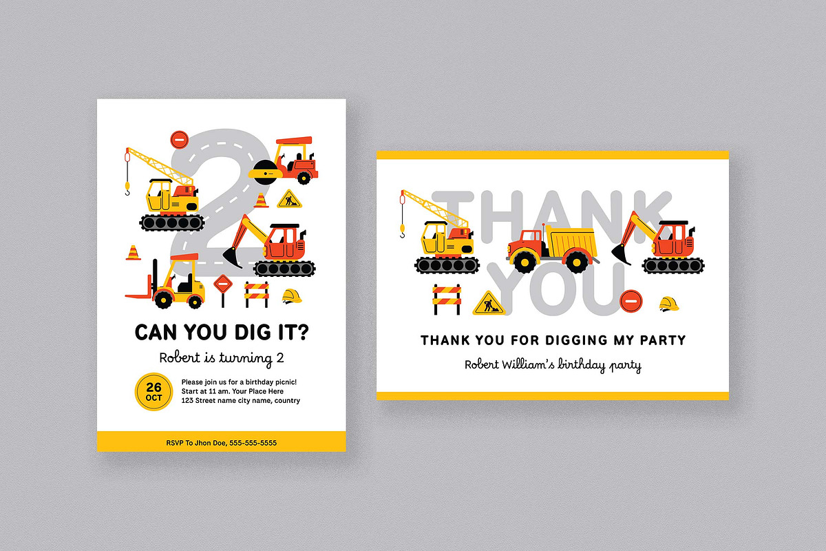 Construction Birthday Invitation, an Invitation Template by Vynetta (Photo 1 of 3)