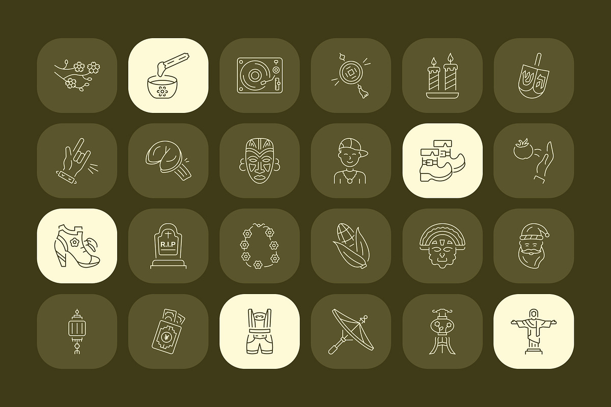 Festival Icon Art Set, an Outline Icon by Prosymbols (Photo 5 of 7)