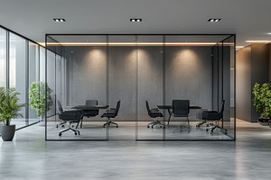 Modern office conference room with g, a Background Photo by Pixeness Studio