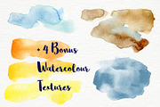 Beach Party Watercolor Set, a Texture Illustration by paperlions (Thumbnail 5 of 6)