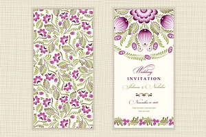 Set Of Invitation And Patterns