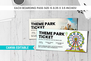 Theme Park Trip Ticket Template, a Card Template by Snapybiz