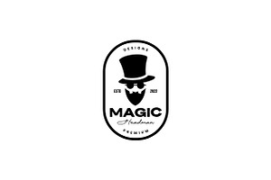 Macho Man With Bearded Long Hat Logo