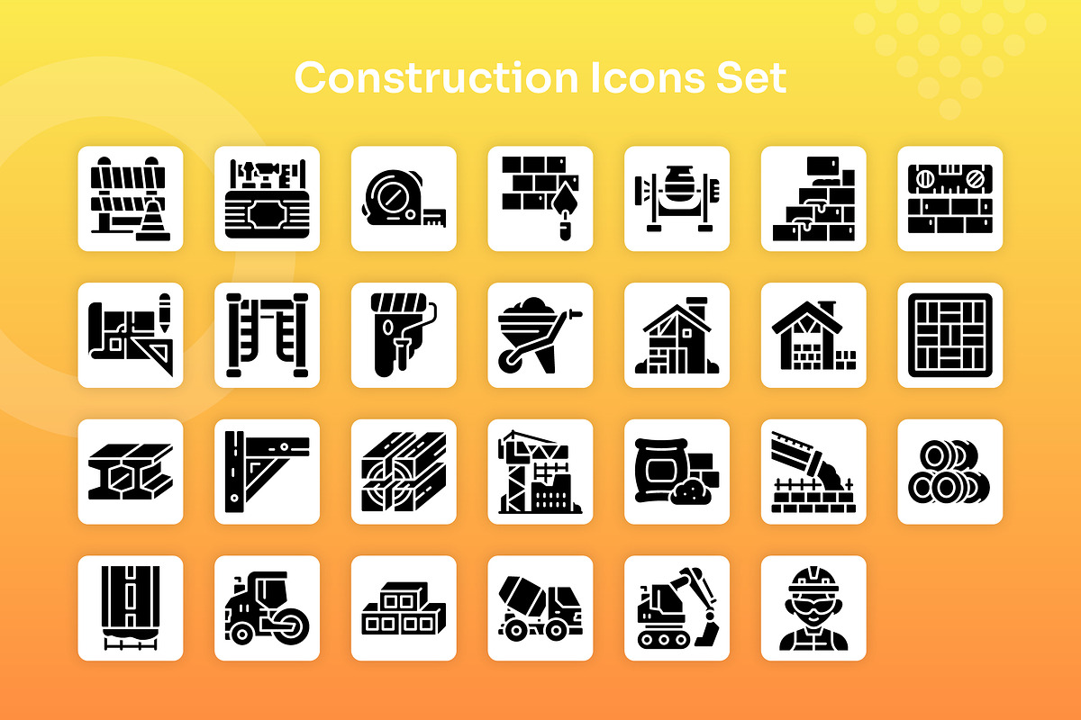 Construction Icons Set - Glyph, a Solid Icon by Kmg Design (Photo 2 of 2)