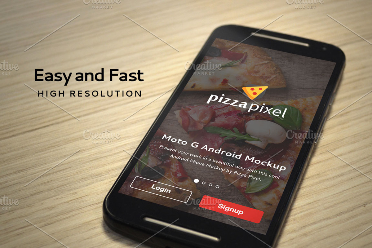 Mockup Moto G Easy Android Mockup 2, an iPhone Mockup by Pizza Pixel (Photo 3 of 5)