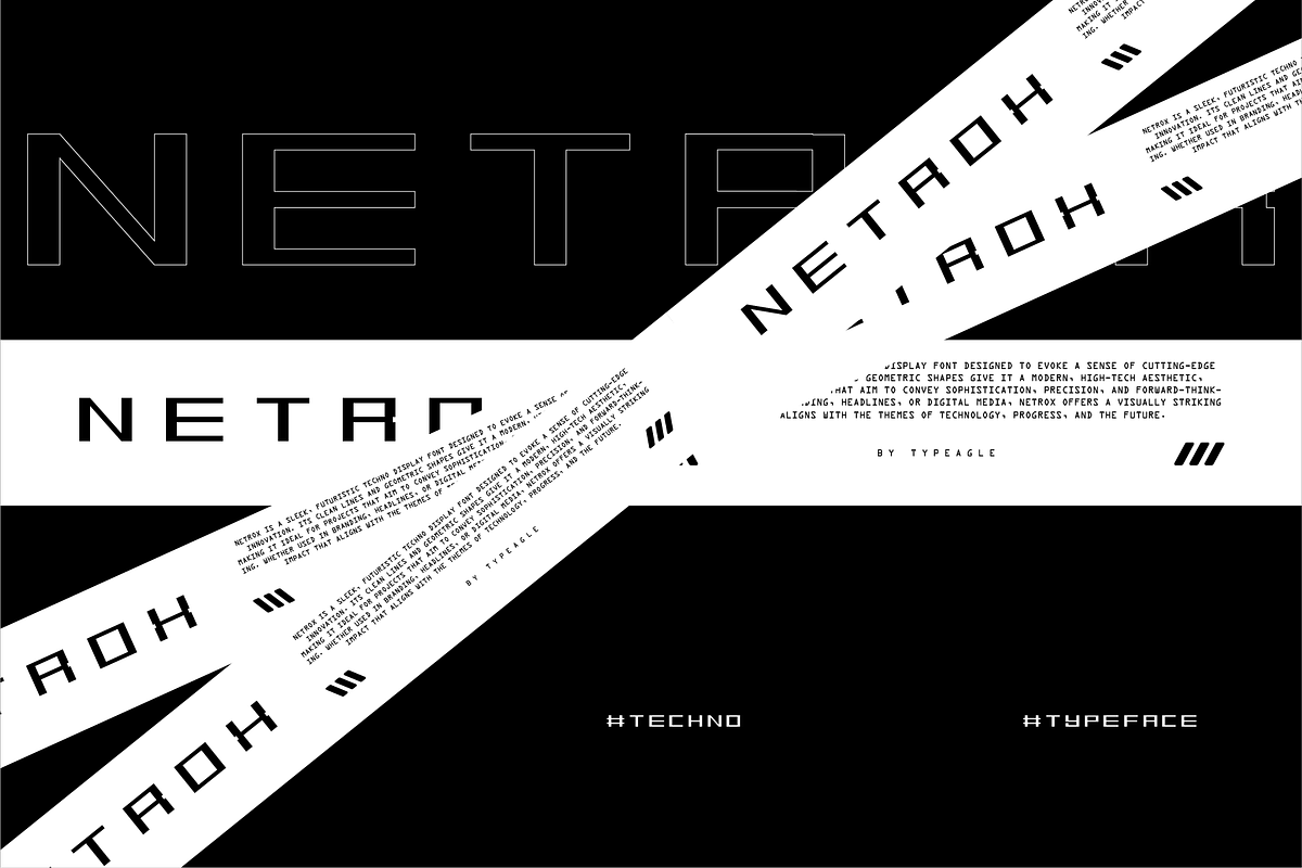 Netrox - Futuristic Display Font, a Sans Serif Font by Typeagle (Photo 8 of 11)