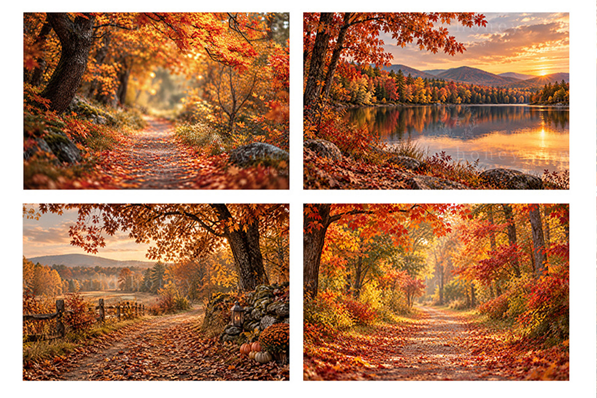 Fall Digital Backdrops BUNDLE, a Layer Style Add-On by Wild Honey Design Co. (Photo 2 of 6)