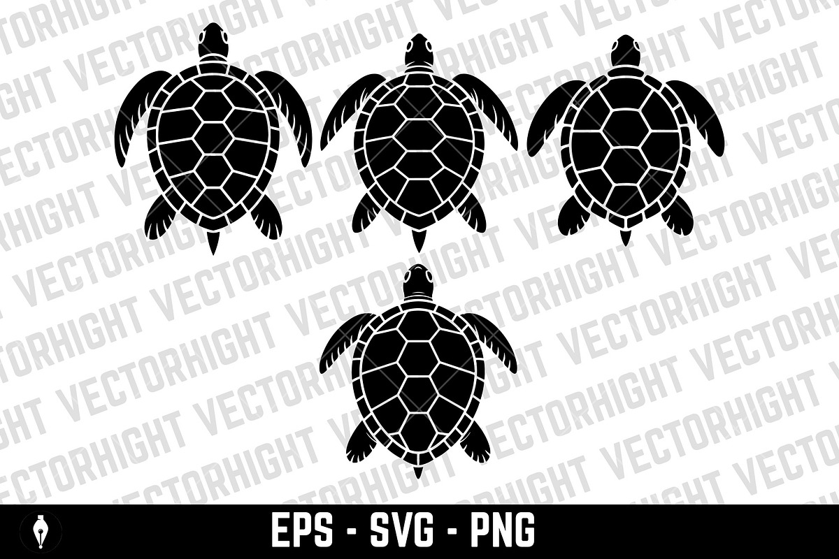 Vector icon of a sea turtle, an Animal Illustration by Vectorhight (Photo 1 of 3)