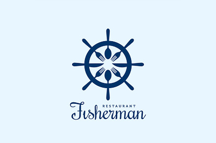 Seafood Fisherman Restaurant Logo.