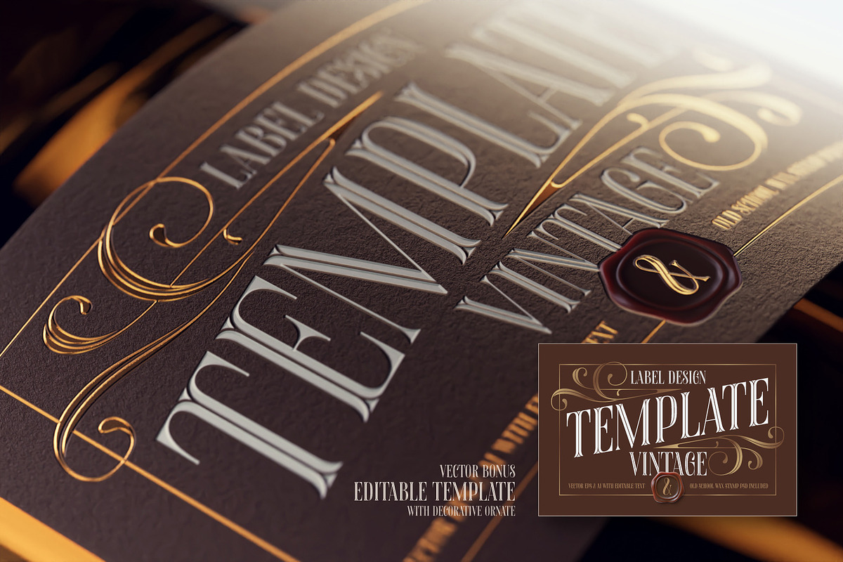Aquatory Vintage Font and Template., a Serif Font by Gleb Guralnyk (Photo 2 of 5)
