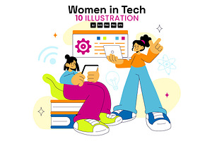 10 Women In Tech Illustration, a Technology Illustration by denayunebgt