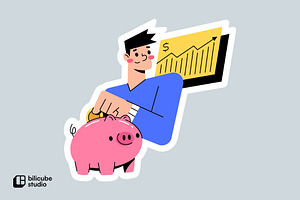 Growth Saving Vector Illustration, a Finance Illustration by Bilicube Studio