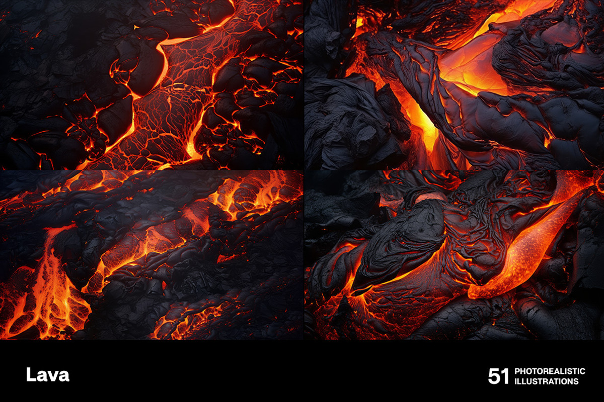Lava. 51 images, a Texture Illustration by Handmadefont (Photo 3 of 13)