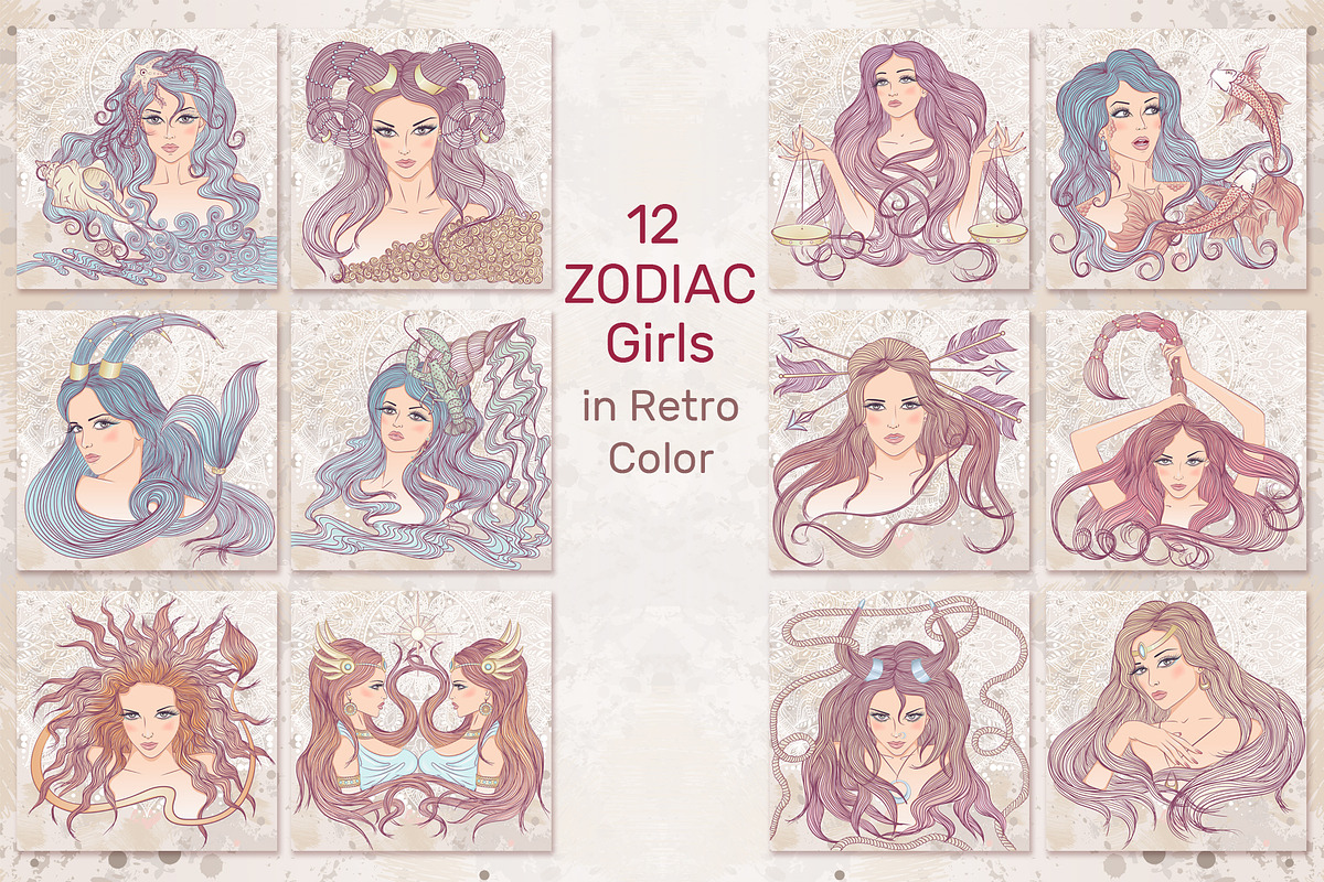 12 Zodiac Girl Hand Drawn Collection, a Healthcare Illustration by ennona_art (Photo 6 of 13)
