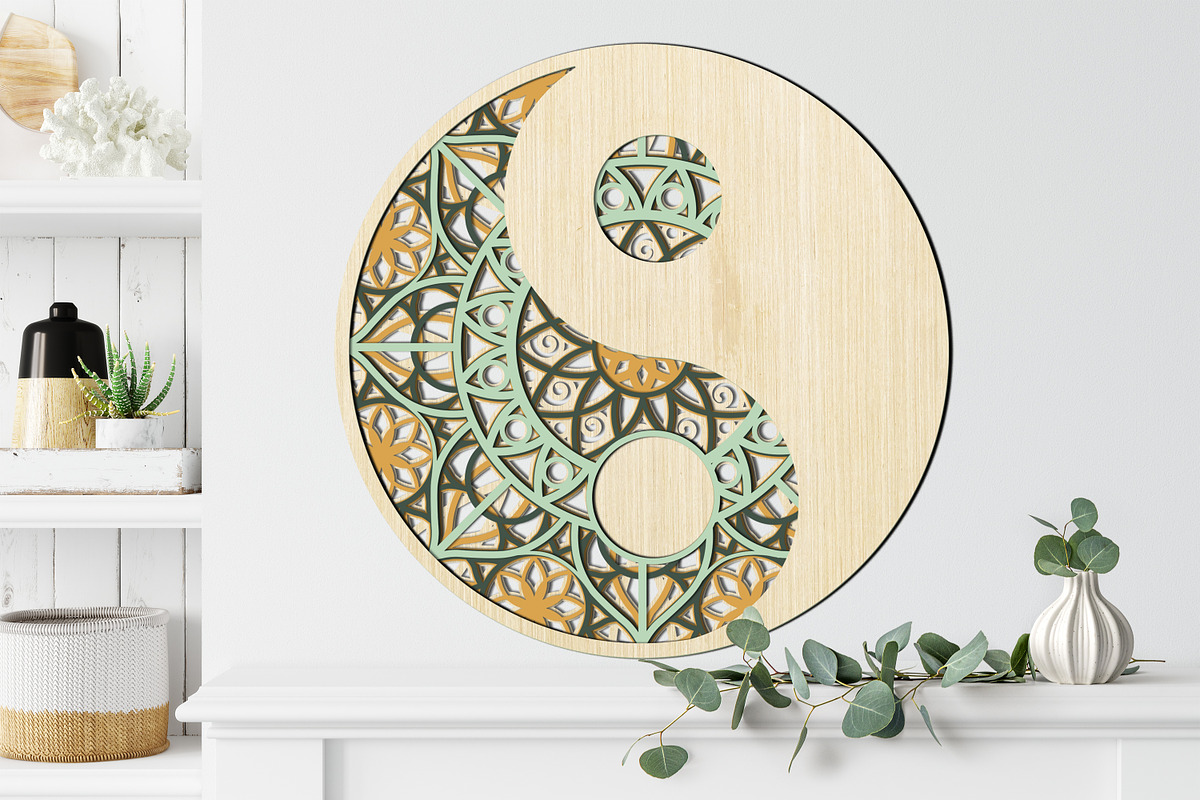 Mandala YIN YANG Multilayer Wall Art, a Design Template by LaserCutano (Photo 7 of 7)