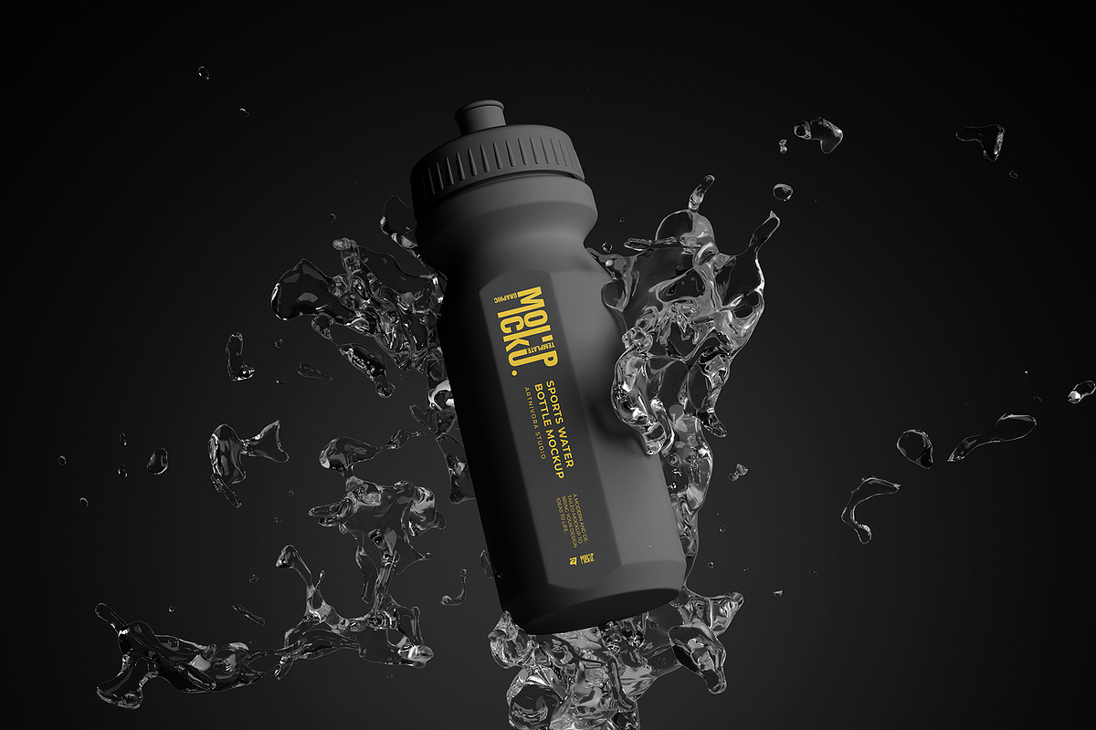 Sports Water Bottle Mockup, a Packaging Mockup by Artnivora.Std (Photo 2 of 6)