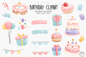 Birthday Bunnies Clipart, Birthday