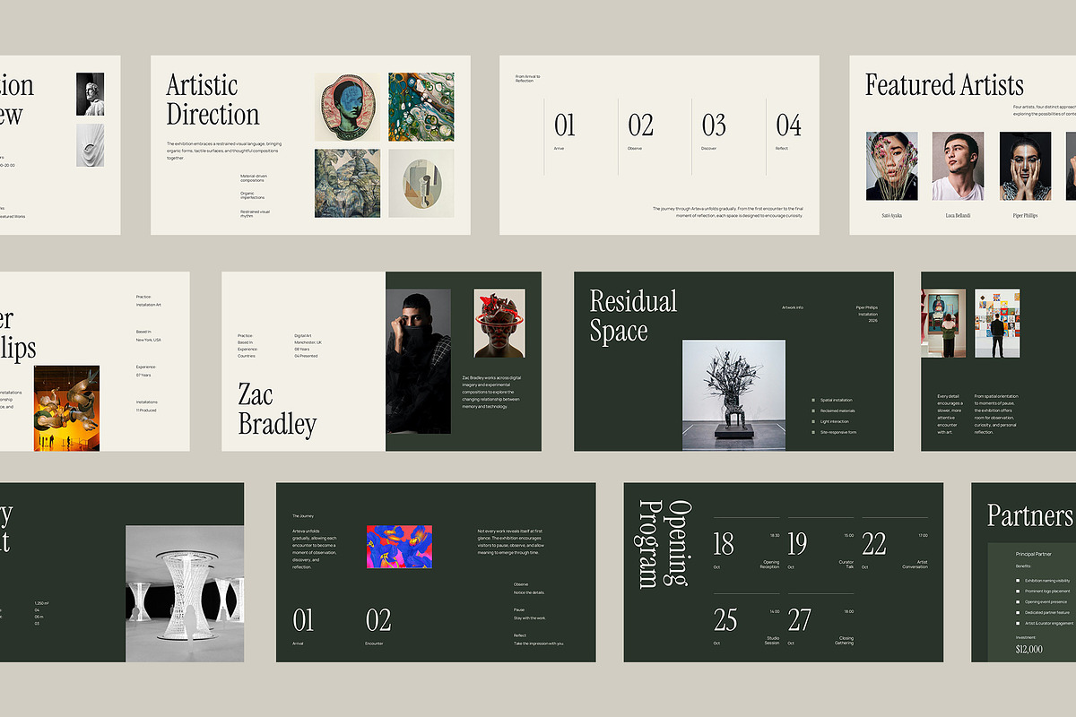 Arteva Art Exhibition Google Slides, a Presentation Template by New Coral Design (Photo 3 of 10)