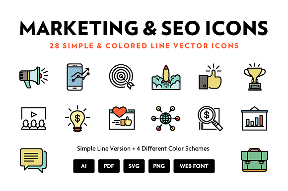 Marketing Seo Line Icons