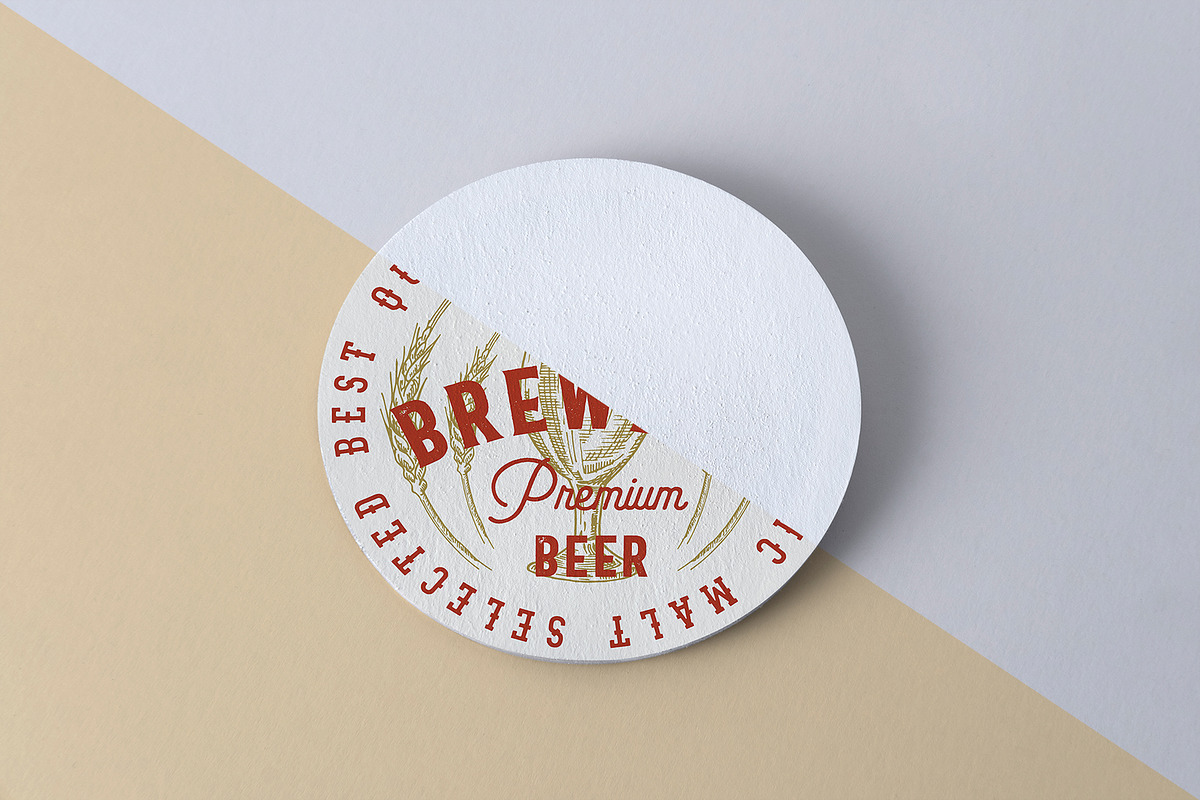 Beer Coaster Mockup, a Cups & Container Mockup by Graphicnugget (Photo 5 of 8)