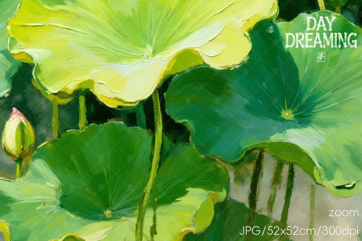 Serene Summer Lotus Pond, a Decorative Illustration by yahu88studio (Photo 3 of 3)