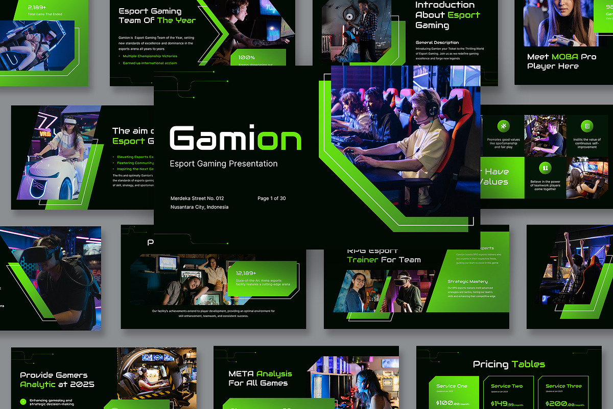 Gamion Esport Gaming Powerpoint, a Presentation Template by kerismaker (Photo 1 of 10)