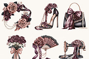 Goth Coquette Ribbon Bow Clipart, a Decorative Illustration by BusyDaydesign (Thumbnail 2 of 9)