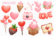 Valentine watercolor bear clipart, an Animal Illustration by Vavavan Artwork (Thumbnail 3 of 4)