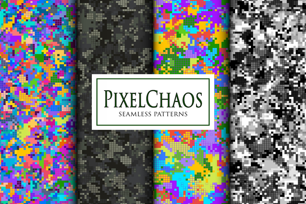 Pixel chaos digital camo patterns, a Pattern Graphic by ArchonDigitalShop (Photo 4 of 11)