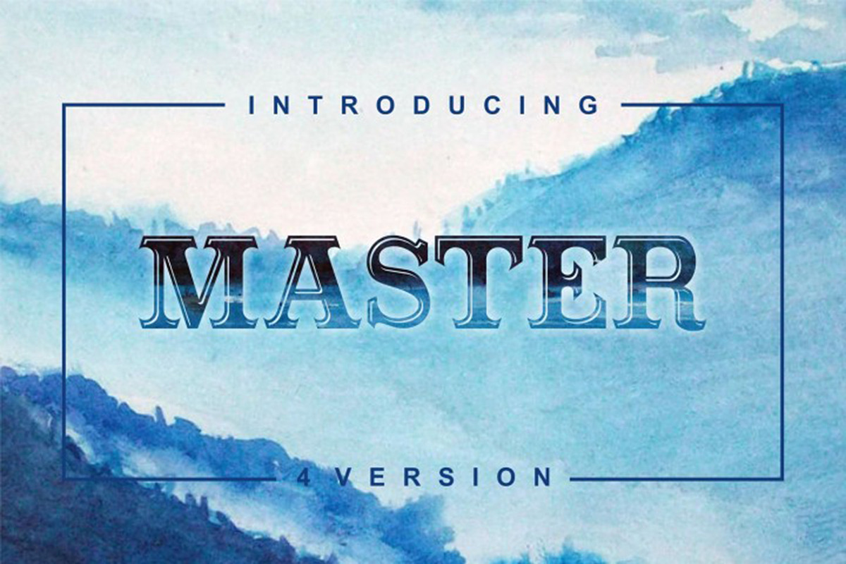 Masterpiece serif font in 4 versions